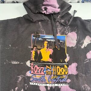 Graphic Hoodie with Pink and Black Design